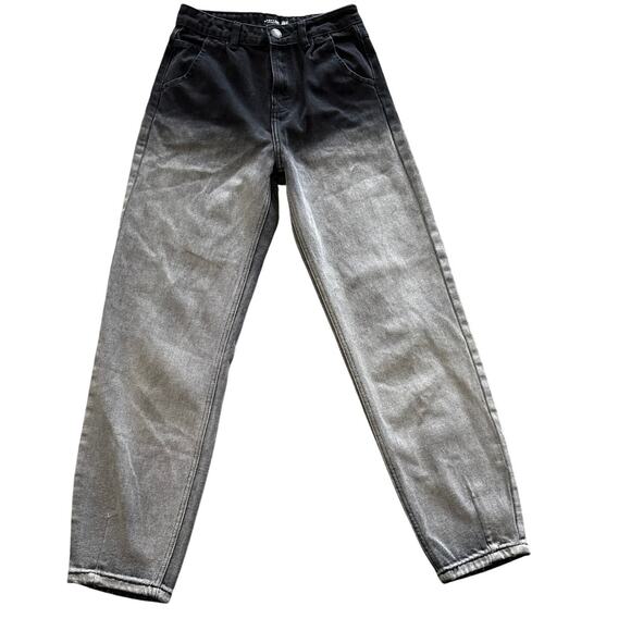 Nasty Gal Womens Organic Bleach Faded Tapered Fit Jeans 2 Casual High Rise Gray - Picture 2 of 10